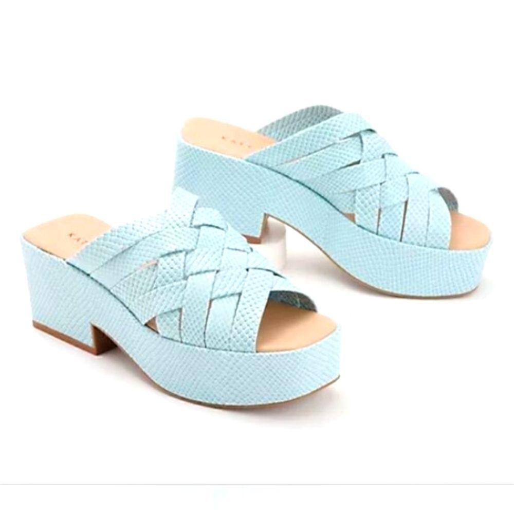WEDGE Sandal by KATY PERRY The BUSY BEE CRISS/CROSS SLIDE  8M/38 BISCOTTI/TAN 🎄 - Picture 8 of 13